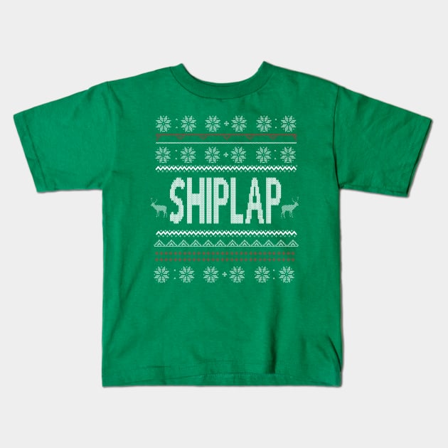 Shiplap Ugly Christmas Sweater Kids T-Shirt by joshp214